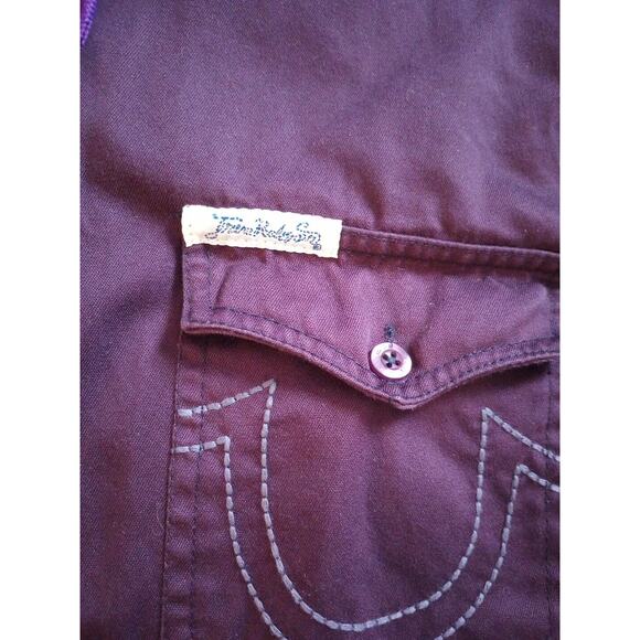True Religion Hoodie Mens XL Vtg Y2K Long Sleeve Button Up Embroidered Jacket - Picture 4 of 11